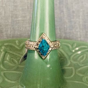 Bomb Party - December 2023 Birthday - “The Way North”-Turquoise/Rhodium, Size 9